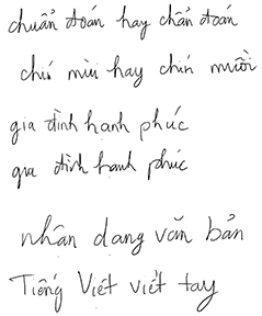 iHandify Vietnamese - 手書きベトナム語認識の例