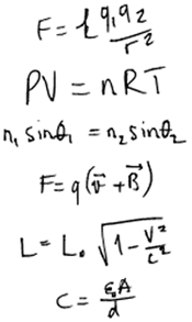 iHandify Physics - 手書き物理式認識の例